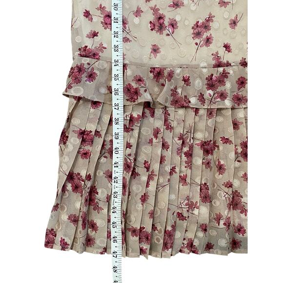 Lulus Blush Terrace Views Floral Tie Strap Size M Ruffle Sweetheart Midi Dress - Picture 8 of 11